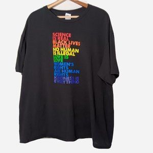 Rainbow Human Rights XXL T Shirt Science Black Lives Matter Love Kindness